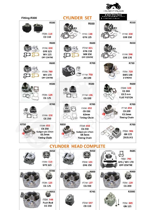 motorcycle cylinder set, cylinder head